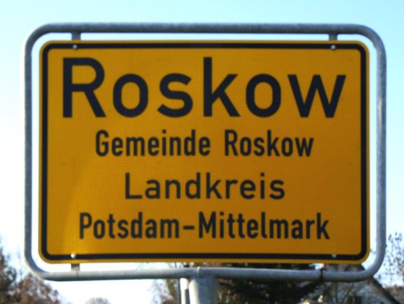 Ortseingangschild Roskow